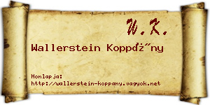 Wallerstein Koppány névjegykártya